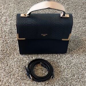 Dune London Navy Blue and Cream Crossbody Detachable Purse